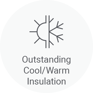 Outstanding cool/warm insulation performance 