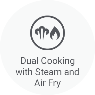 Dual cooking  with steam and air fry