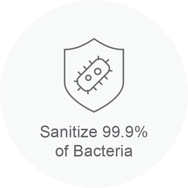 Sanitize 99.9% of Bacteria